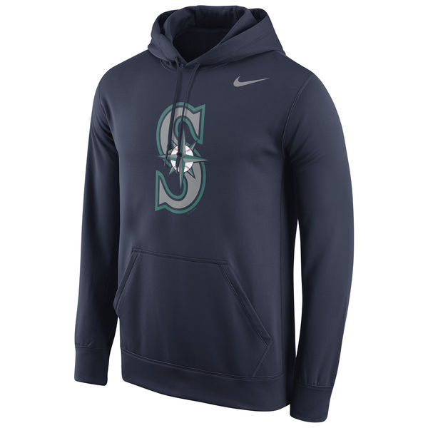 Men Seattle Mariners Nike Logo Performance Pullover Hoodie Navy